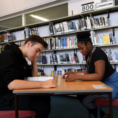 Students in the library