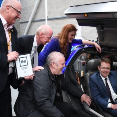 CLASSIC DELOREAN GETS COLLEGE’S NEW TRAINING CENTRE ON THE ROAD