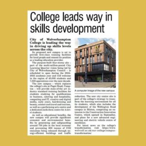 Newpaper cutting of article on campus transformation