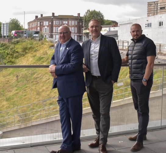 Left to right - Mal Cowgill, principal and chief executive of City of Wolverhampton College, Neil Fulton, chief executive officer of the Black Country Innovative Manufacturing Organisation, and Davie Carns, managing director at National Infrastructure Solutions.