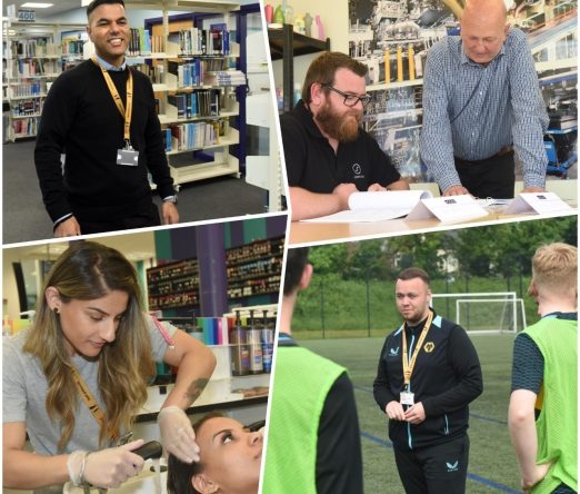 Staff from various departments working at the college